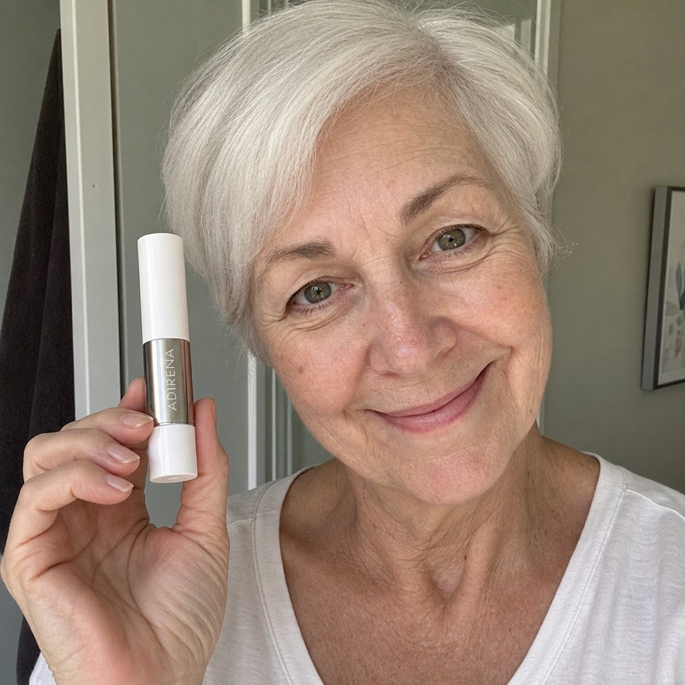 Carol holding Adirena Cover Cream