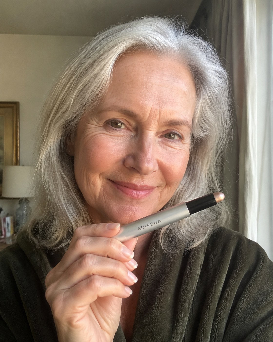 Linda holding Adirena Soft Focus Gel Eyeshadow