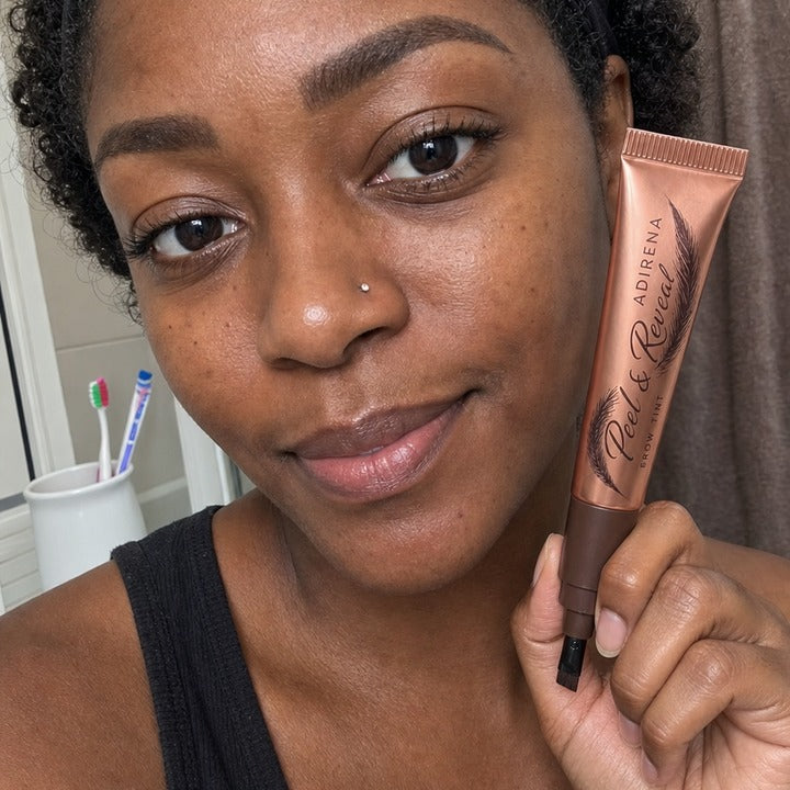 Jaz holding Adirena Peel & Reveal Brow Tint