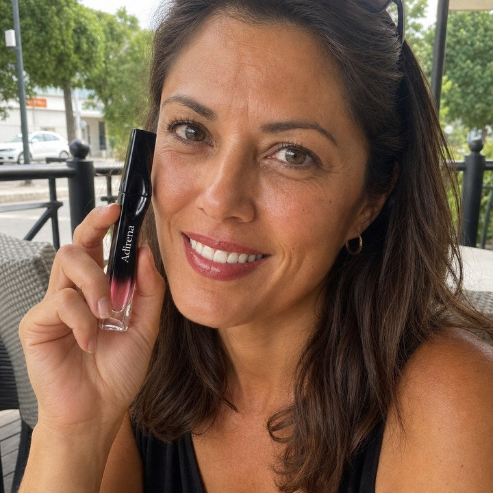 Rocio holding Adirena Stellar Dust™ Lip Stain