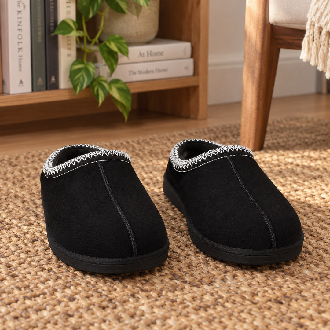 One matching pair of Black Aspen Thin Sole slippers.