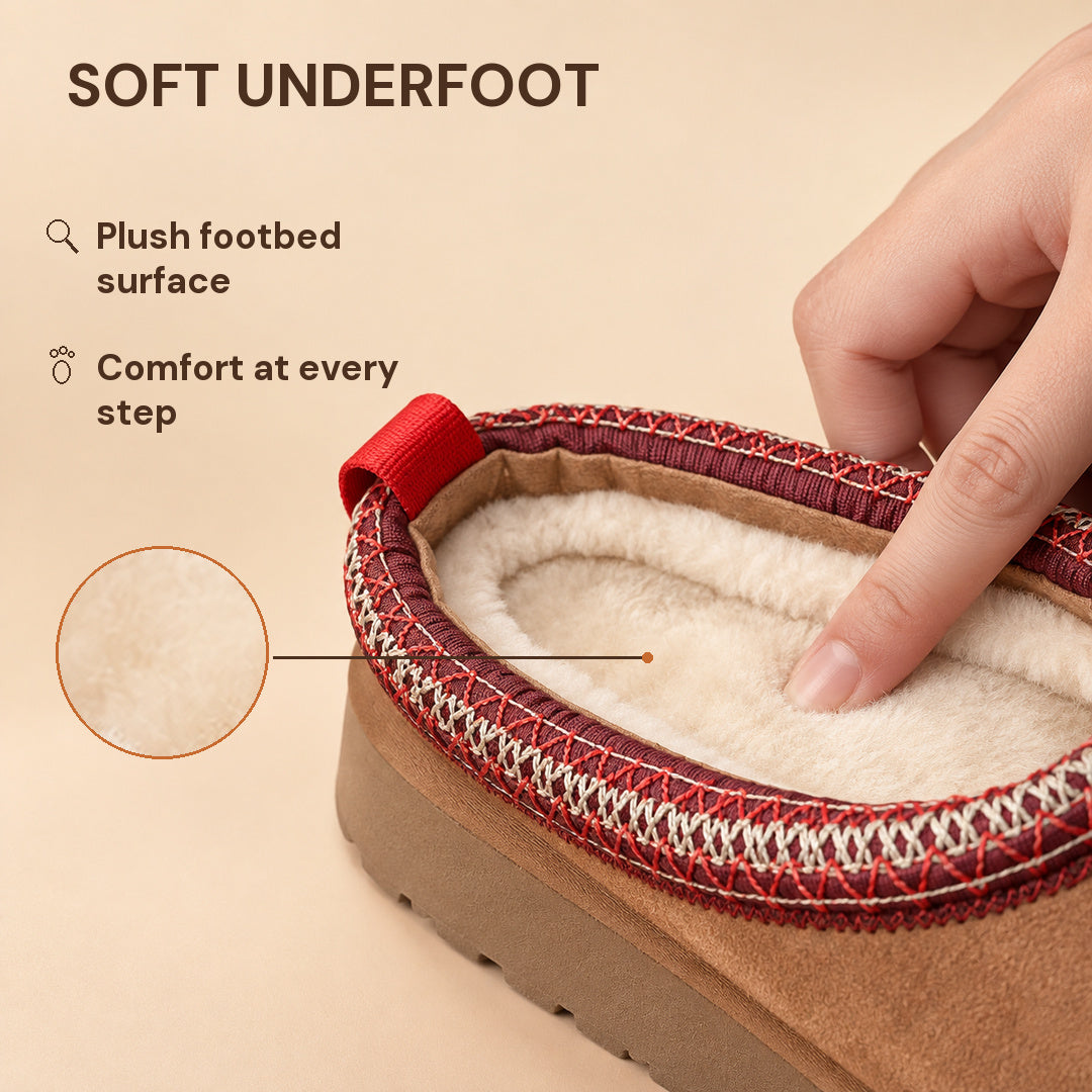 Aspen slipper opening showing the plush footbed.
