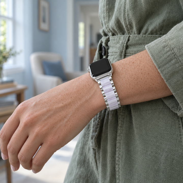 Prism Pearl White · Silver, worn
