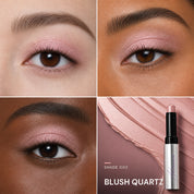 Soft Focus Gel Eyeshadow — shade 002 Blush Quartz — three eye looks and product