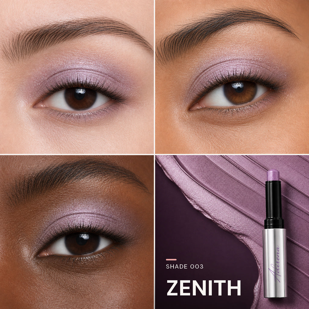 Soft Focus Gel Eyeshadow — shade 003 Zenith — three eye looks and product