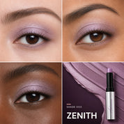 Soft Focus Gel Eyeshadow — shade 003 Zenith — three eye looks and product