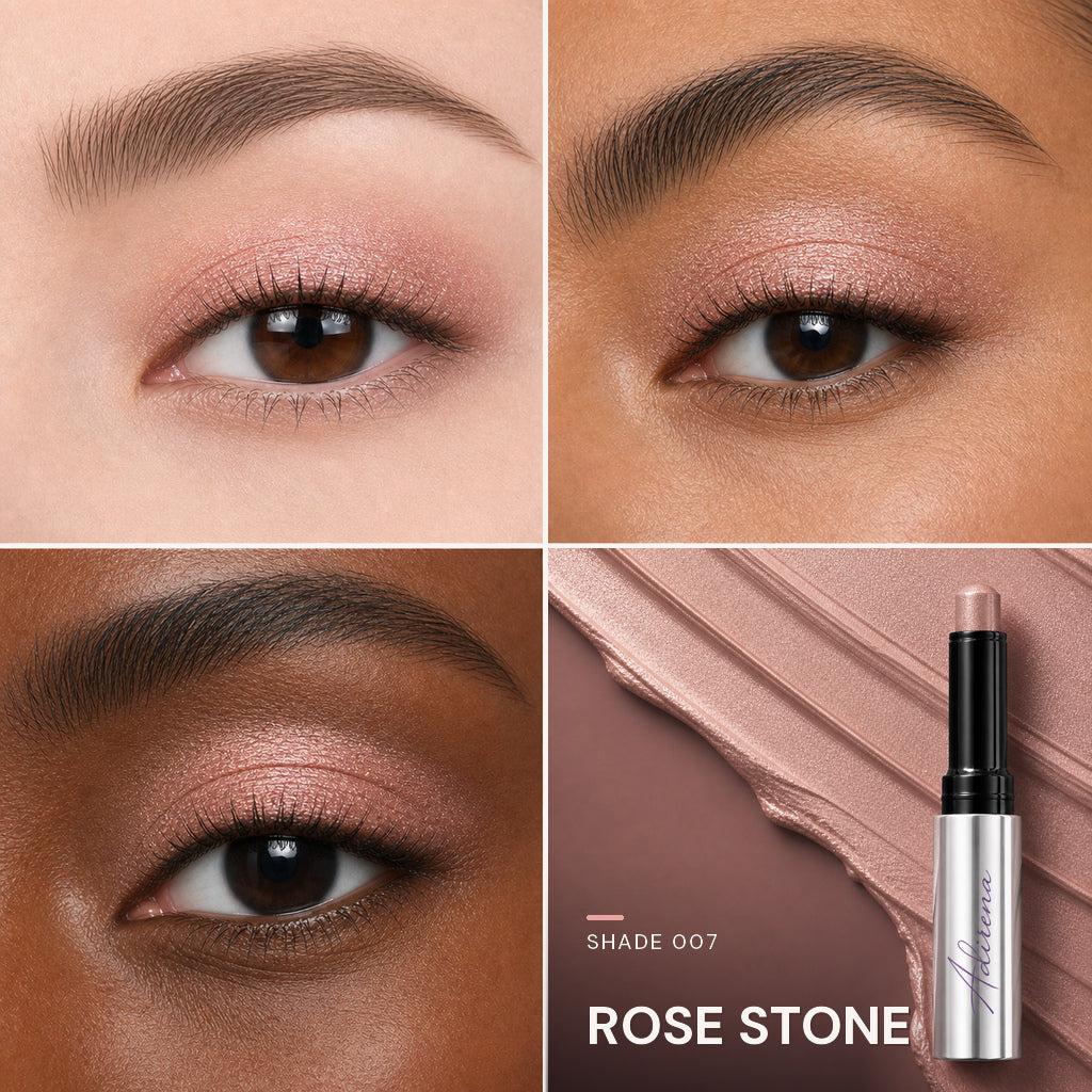 Soft Focus Gel Eyeshadow — shade 007 Rose Stone — three eye looks and product