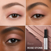 Soft Focus Gel Eyeshadow — shade 007 Rose Stone — three eye looks and product