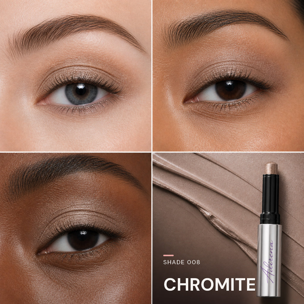 Soft Focus Gel Eyeshadow — shade 008 Chromite — three eye looks and product