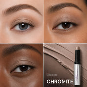 Soft Focus Gel Eyeshadow — shade 008 Chromite — three eye looks and product