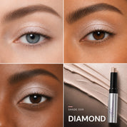 Soft Focus Gel Eyeshadow — shade 009 Diamond — three eye looks and product