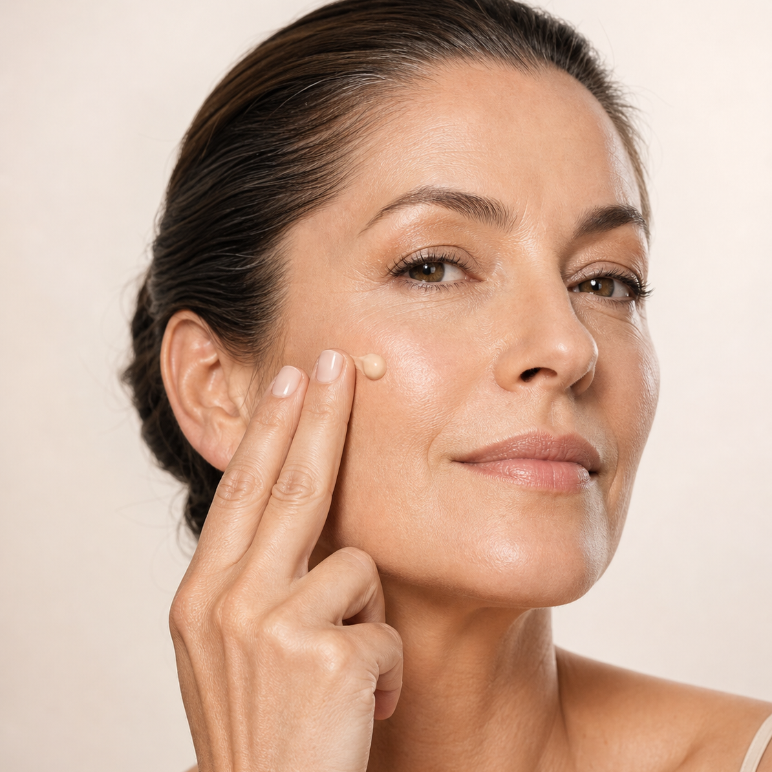 Korean Blemish Balm editorial fair skin finger application