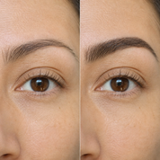 Before and after: brow and lashes looking fuller