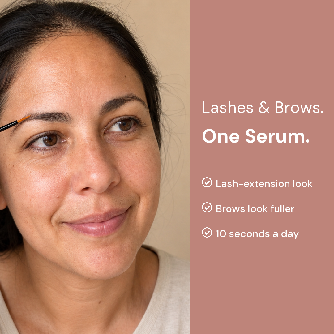 Lashes and brows, one serum - promise card
