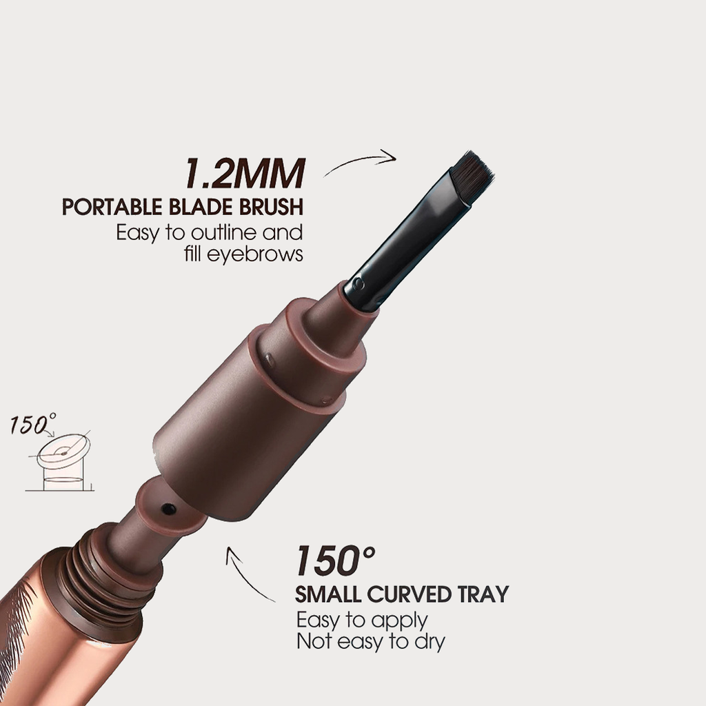 Dual-ended applicator: 1.2mm blade brush and 150 degree curved tray