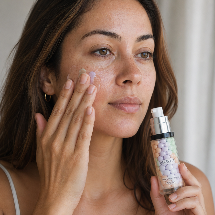 Applying the color-correcting primer
