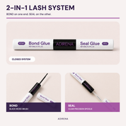 Diagram of the closed Adirena tube with its black bond brush and clear seal spoolie