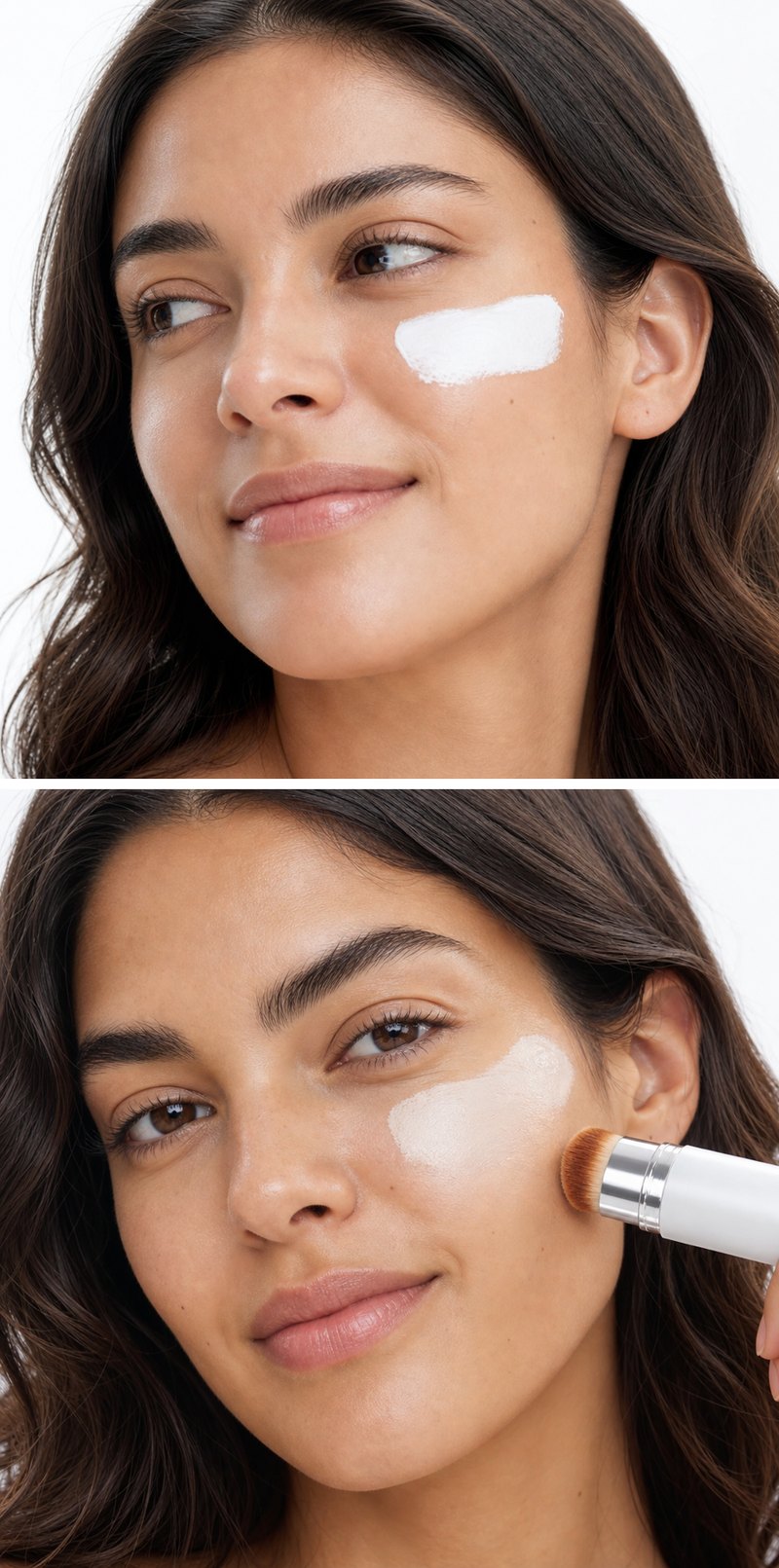 How Cover Cream works: glide on white, blend to your exact shade
