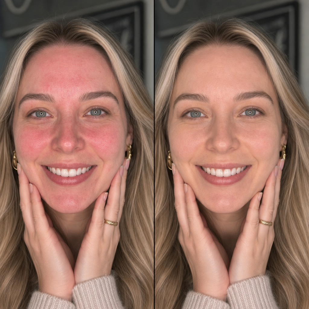 Cover Cream covers redness, skin looks calmer