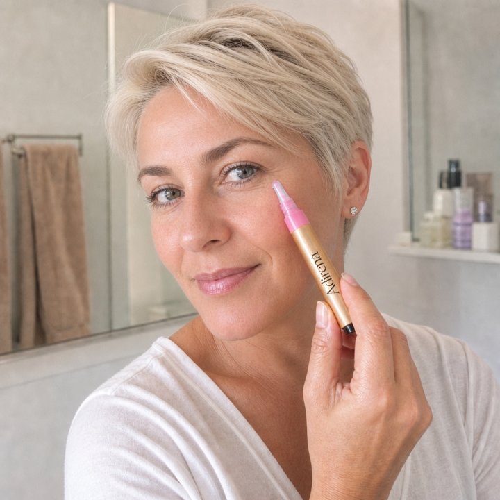 Priya holding Adirena Hydrating Lip Plumper