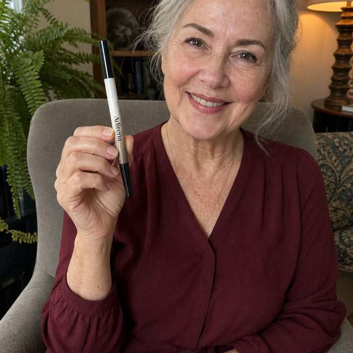 Gloria holding Adirena Adirena Brow Pen