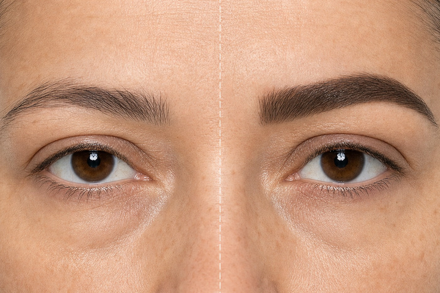 Peel & Reveal Brow Tint tinting the skin between the brow hairs