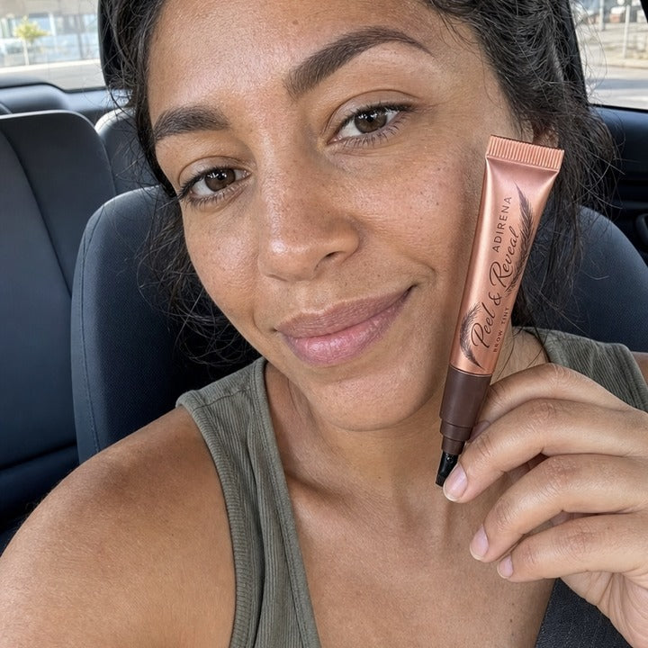 Marisol holding Adirena Peel & Reveal Brow Tint