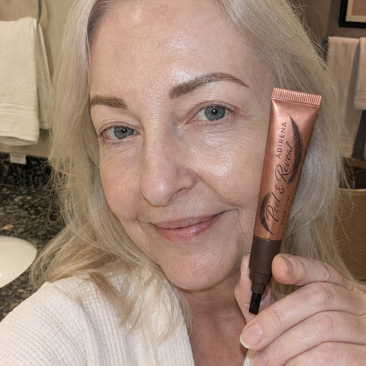 Rochelle holding Adirena Peel & Reveal Brow Tint