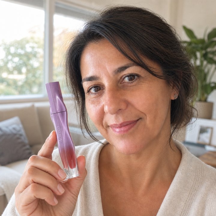 Karen holding Adirena Velvet Blur Lip Cream