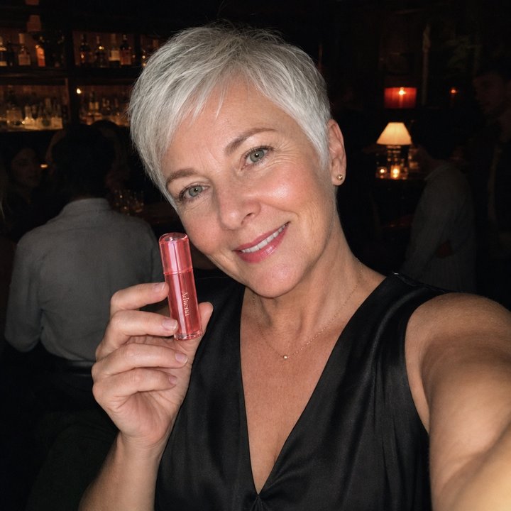 Tammy holding Adirena Wrinkle-Blur Lip Oil